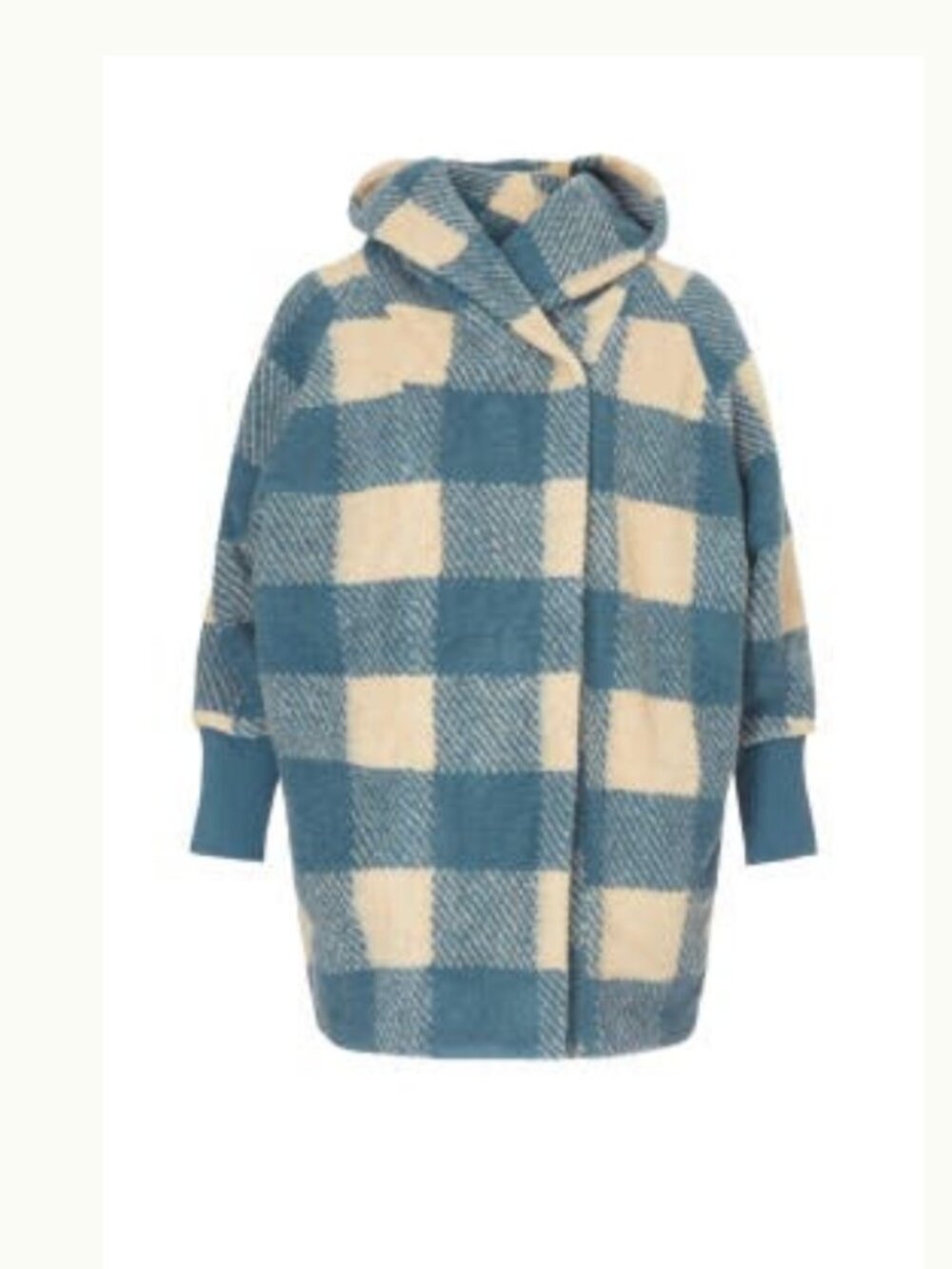Hatch | Coco Blue Plaid Maternity Pea Coat | (M/L)